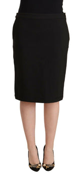 GF Ferre Black Straight Pencil Cut Knee Length Skirt -   -  GF Ferre.